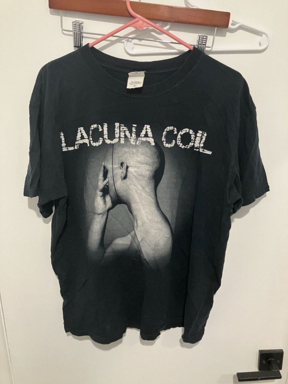 Lacuna Coil US Tour 2007 Anvil 2-Sided Crewneck T-Shirt, Black, Size Large